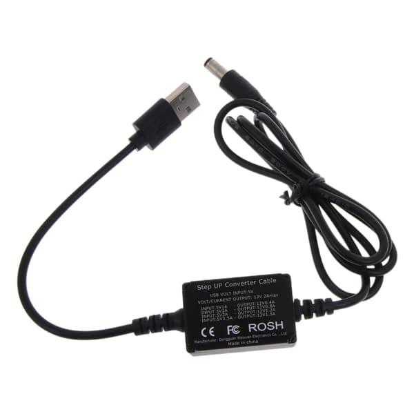 USB til DC5.5x2.1mm Strømregulator Opladningskabel Ledning Booster 5V til 12V Ledning