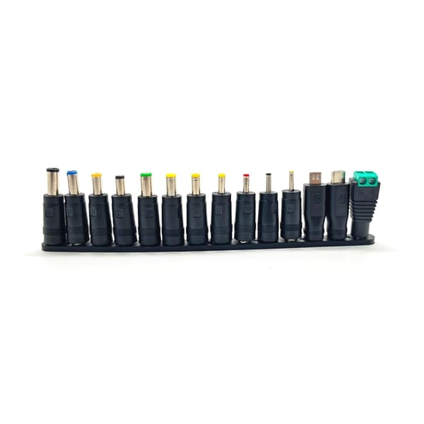 Bærbar strømadapter-sæt 14-i-1 universel 5.5x2.1mm strømadapter-spidsstik