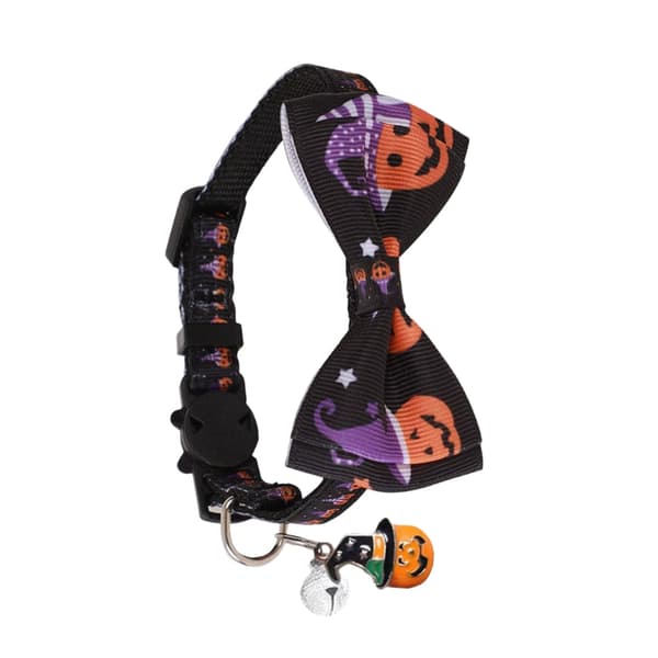 Blød polyester kattehalsbånd justerbar sikker pasform jul halloween festlig null - Cobweb Halloween col