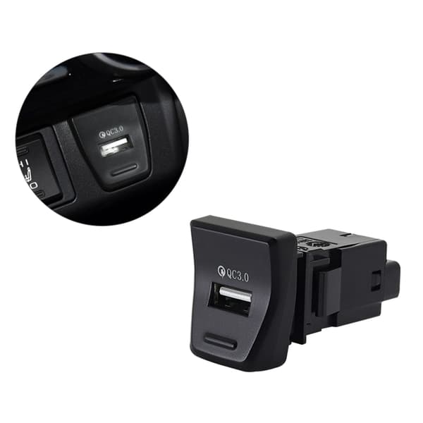 Hurtig biloplader PD/QC3.0/USB-stik Hurtigopladende bilopladeradapter ABS null - USB connector
