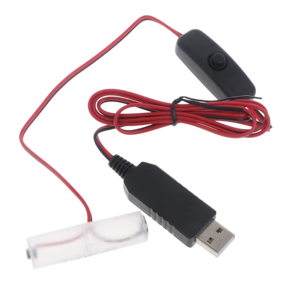 USB Type C til AM3/LR6/AA Dummy Batteri Strømkabel med Afbryder til Radio LED   Type C Model