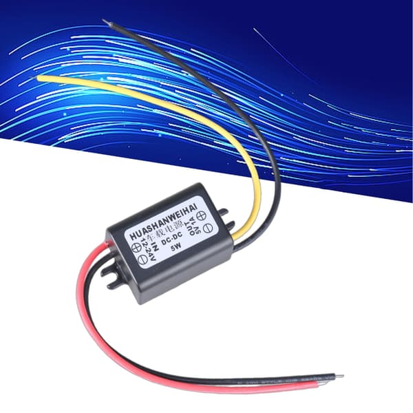 DC12V-24V til 5V utgangsmodul Reduser spenningsregulator Bilstrømomformere 1A