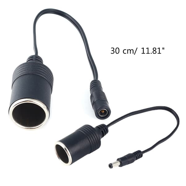 Cigarettænder strømkabel 5,5 mm x 2,1 mm jack-adapter til UPS batteribackup null - DC Female