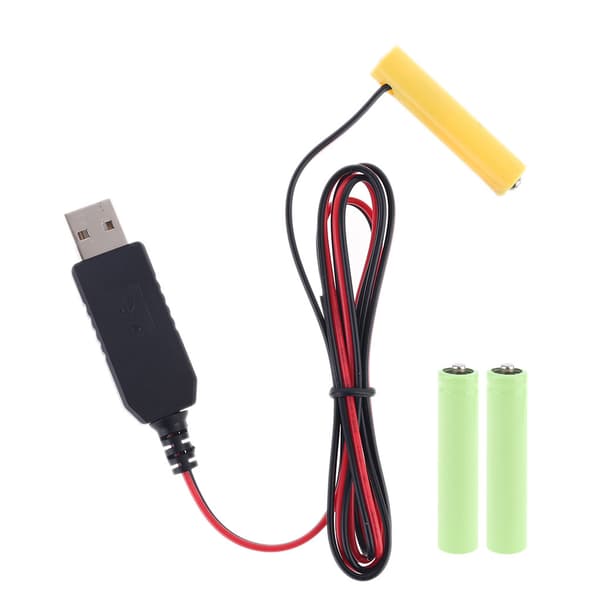 1.5/3/4.5/6V LR03 AAA batterieliminator USB-kabel til legetøj LED-pandelygte