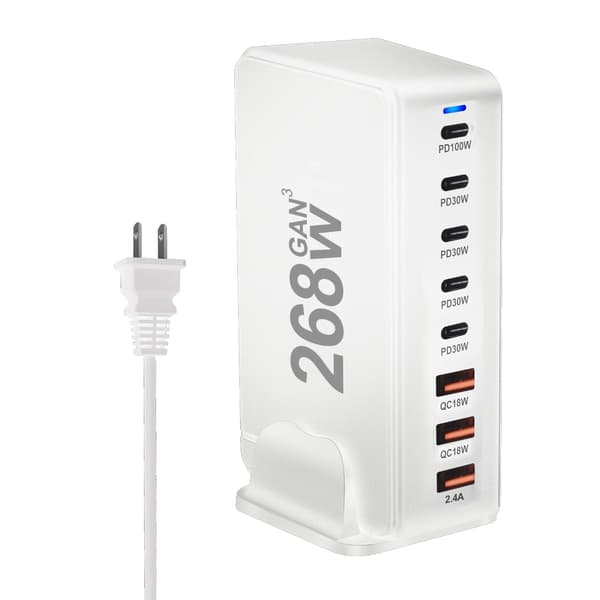 USB-ladere hurtiglading 268W USB TypeC-ladere PD QC3.0 mobiltelefonadaptere White US