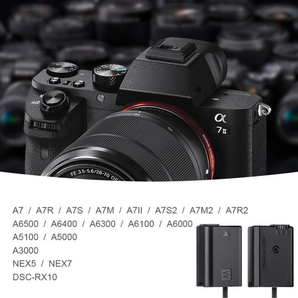 USB til FW50 AC-PW20 Dummy Batteri Kamera Strømkabel til 7 a7 a7S a7II a7R A3000