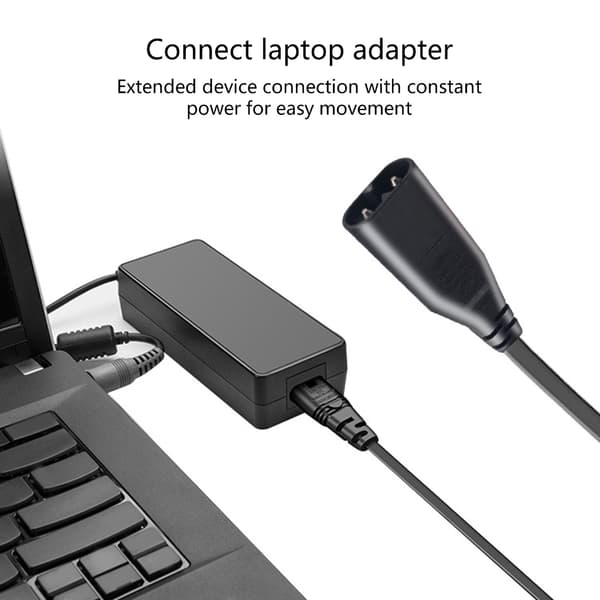 2-polet IEC320-C7 til C8 stikadapterkabel hanstik til hunstik