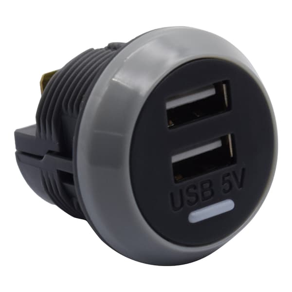 USB Dobbelt Oplader Biludtag 12V-24V Strømadapter Vandtæt USB Strømudtag null - 4.8A