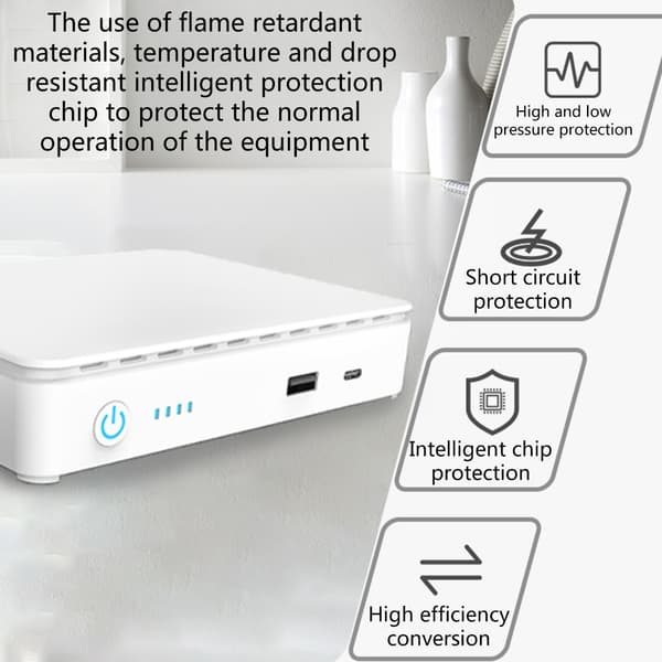 Batteribackup 10400mA Mini UPS för säkerhetskamera Wifi-router Högtalare LED-lampa 2