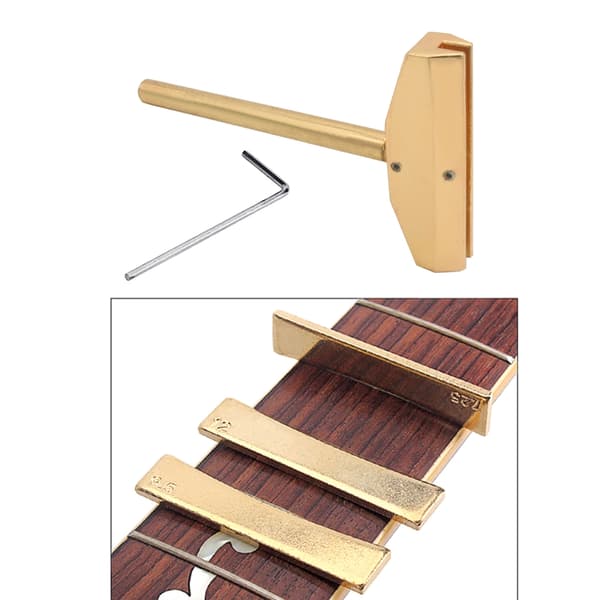 Gitarr Bas Bandpress Caul & Mässing Radie Bandinsatser Greppbräda Pressverktyg Silver