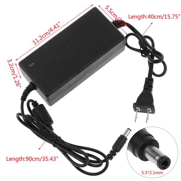 DC12V strømadapter AC 100-240V for LED-stripelys Utgang DC12V 5A US-plugg strømforsyningstransformator