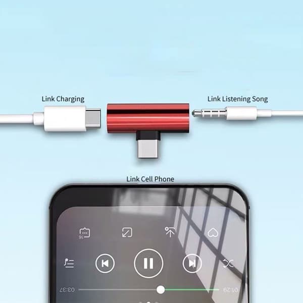 USB C til lydadapter for smarttelefon USB C til 3,5 mm hodetelefon- og ladeadapter Silver