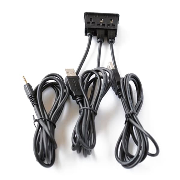 Universal bil instrumentbræt flush mount dobbelte USB-porte panel bil båd 3,5 mm AUX interface forlængerkabel adapter til VW