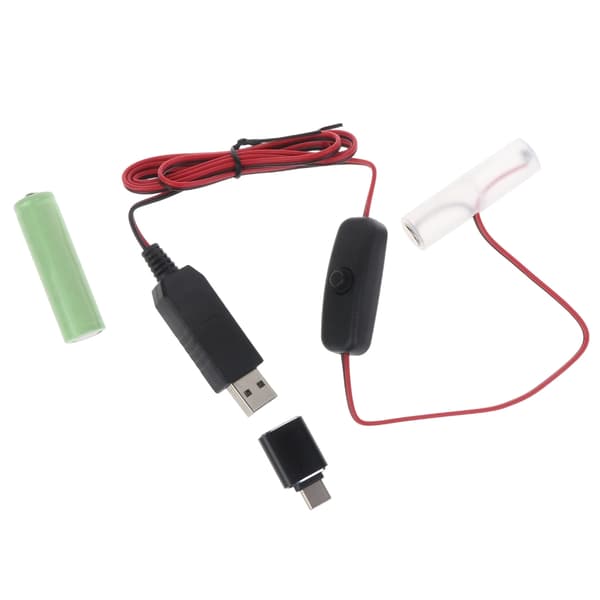 USB-strømkabel til AA-batteri, erstatter LR6 AA 3V-batteri, genanvendeligt batteri USB model