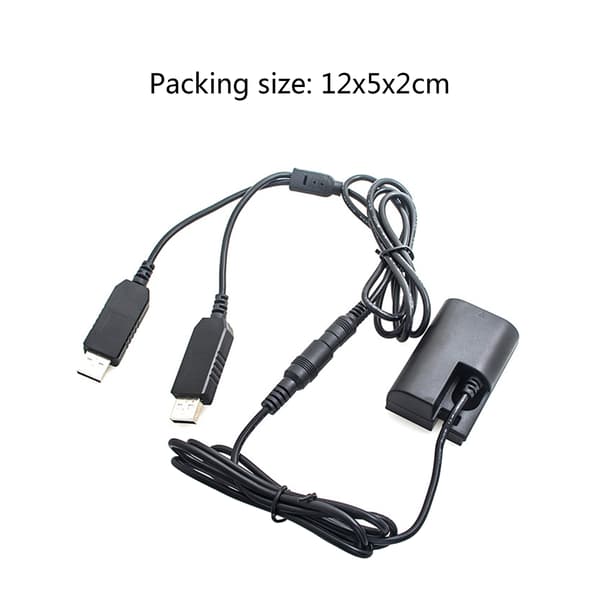Dummy batteriudskiftning DR-E6 Dobbelt USB ekstern batteriadapter til 7D 7D2 70D