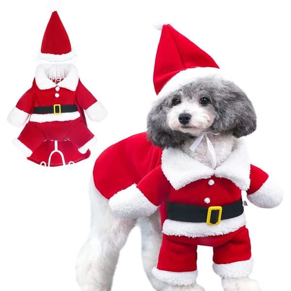 Kæledyrshund Cosplay Julemandsdragt Tilbehør Udklædning til jul S