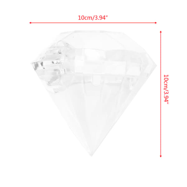Bröllopsfest Hem Klar Diamantform Transparent Plast Godisask Förmån Dekoration