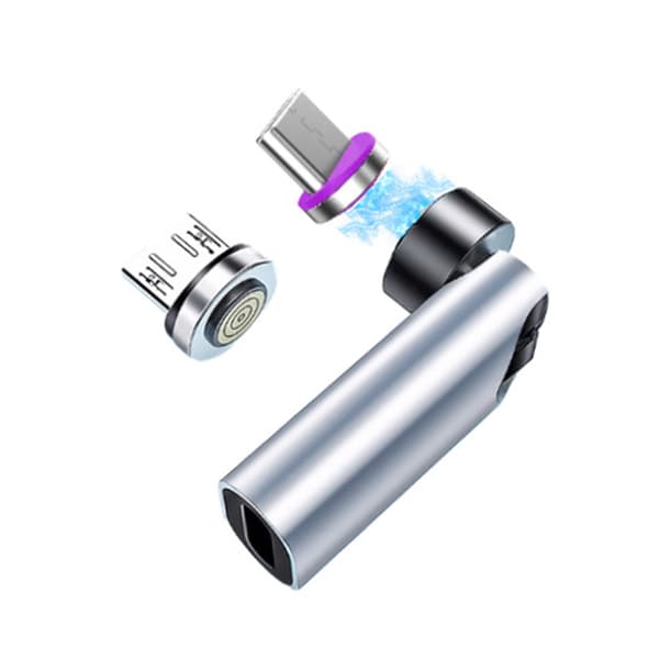 540° rotasjon magnetisk adapter USB-lader for flere enheter samtidig Silver