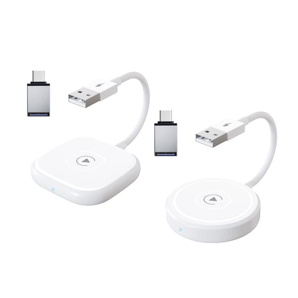 Bærbar trådløs adapter Plug & Plays Carplays-omformer i plast Square