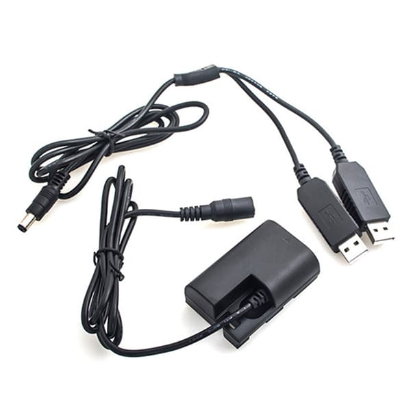 Dummy batteribytte DR-E6 dobbel USB ekstern batteriadapter for 7D 7D2 70D