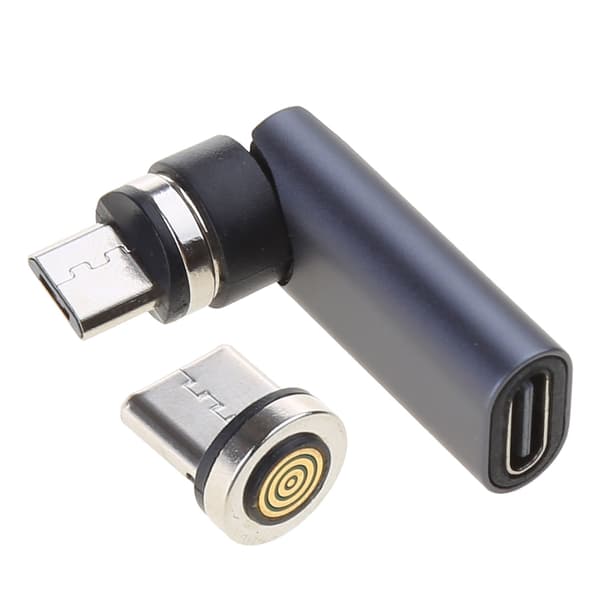 540° roterende magnetisk adapter USB-oplader til flere enheder samtidigt Grey
