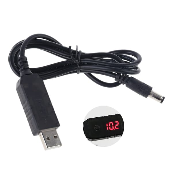 3.0 USB - 5V-12V säädettävä jännite Step Up 5.5x2.1mm kaapeli tehonlisäys