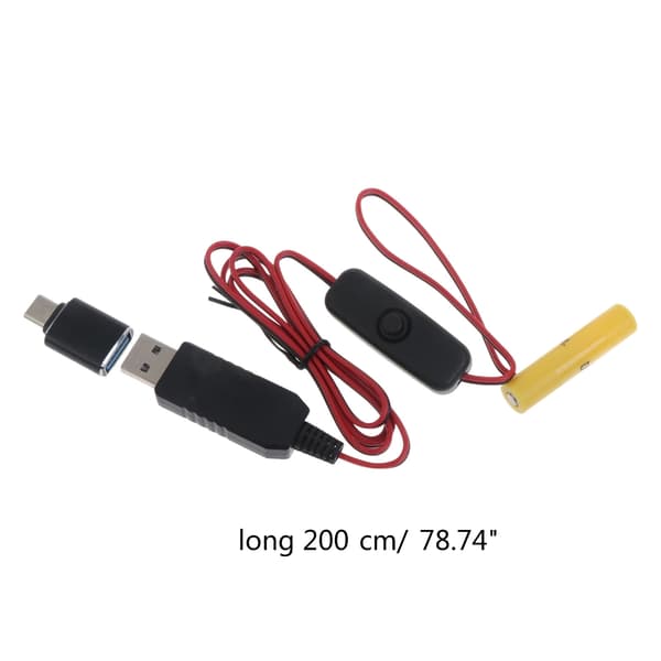 Typ-C/USB Strömförsörjning Dummy Batteri Adapterkabel Ersätter 1.5V AAA Batteri USB model