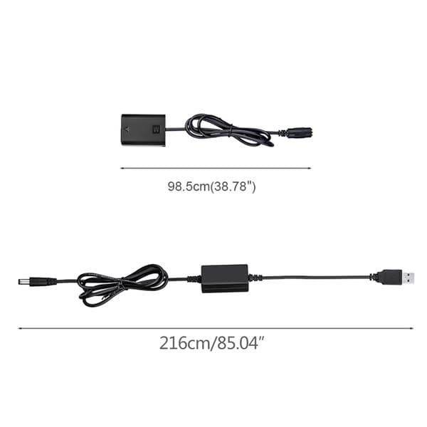 USB til FW50 AC-PW20 Dummy Batteri Kamera Strømkabel for 7 a7 a7S a7II a7R A3000