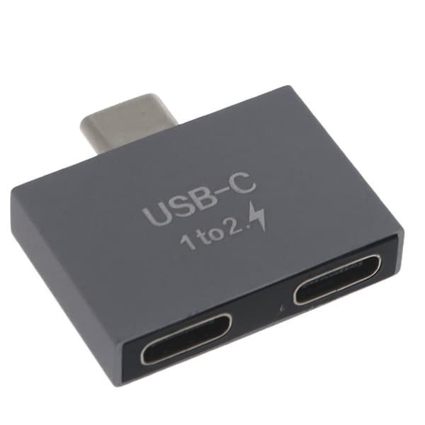 Grå USB C han til dobbelt USB C hun splitterstik og til Plug and Play forlængeradapter