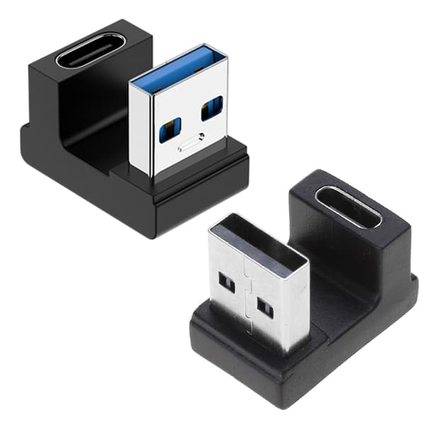 USB 3.0 Uros-Type C Naaras-adapteriliitin USB 3.0 -liitin 90 astetta ylös alas Middle curved front