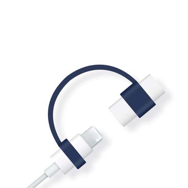 Kabeladapterholder/snor til USB C, Pencil Nøglering Rejse Grey