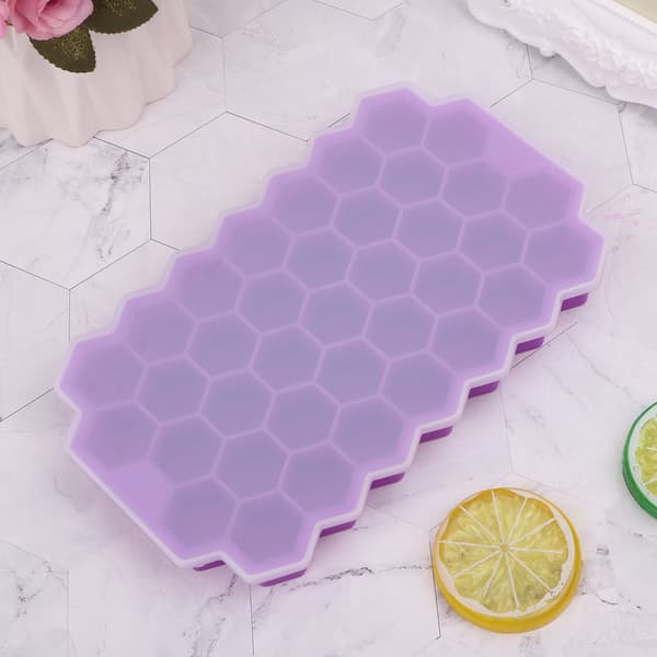 37 Gitre Honeycomb Mini Ismaskine Terning Miljøvenlig Hulrum Silikonebakkeform Yellow