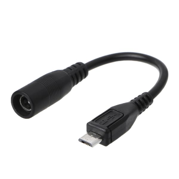 5.5x2.1mm for DC strømplugg vanntett for jakke hunn til mikro USB hann adapter