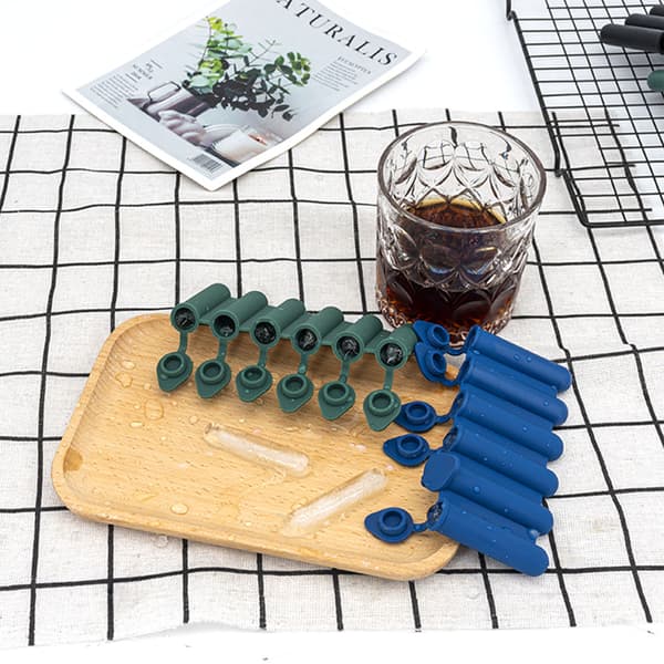 Silikoneis til ispindeforme med låg Genanvendelige ispindeforme Ispindemaskiner til børn Voksne DIY til frosne Dark green