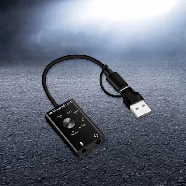 USB extern stereoljudadapter för 3,5 mm spelheadset hörlurar PC för Win