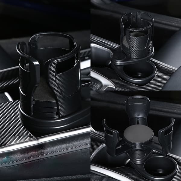 Bilkopholderudvideradapter 2 i 1 Multifunktionel kopholderforlænger null - Carbon black