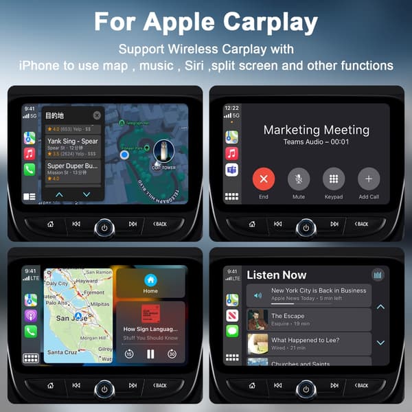 Bærbar trådløs adapter Plug & Plays Carplays-omformer i plast Square