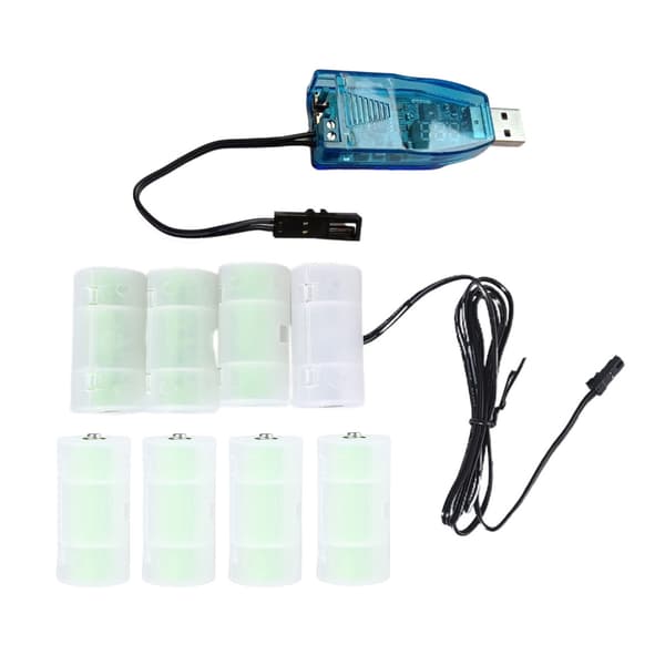 1m USB til C LR14 Batterieliminator 1V-24V til LED-lys Radio Ur Legetøjsventilator