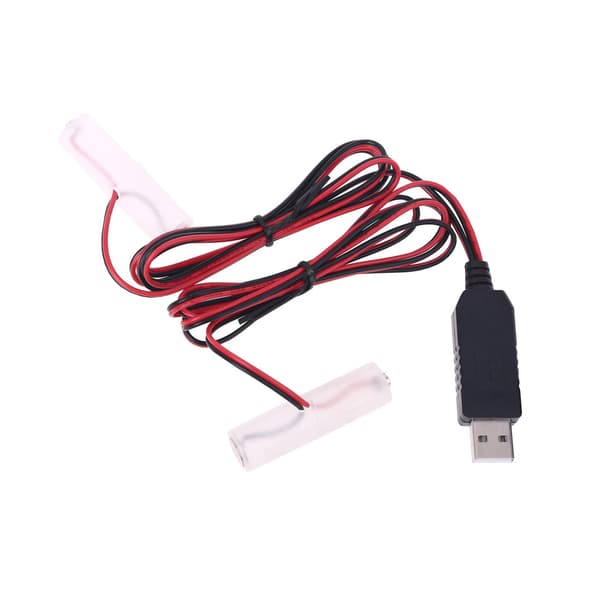 Dobbel AA AAA Batterieliminator USB Strømforsyningsadapter 1.5V for Klokke Leker