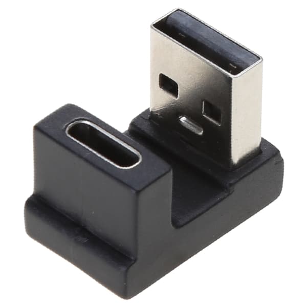USB 3.0 hann til Type C hunn adapterkontakt USB 3.0-hode 90 grader opp ned Middle curved front