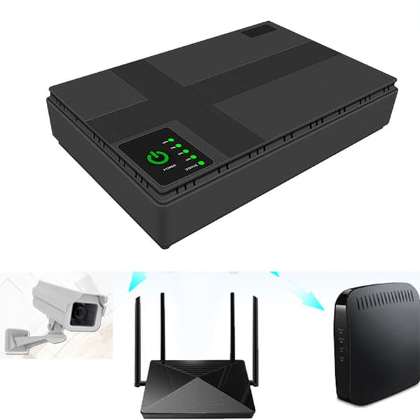 8800mAh Mini UPS Batteribackup för WIFI-router LED-ljuslist Säkerhetskamera White