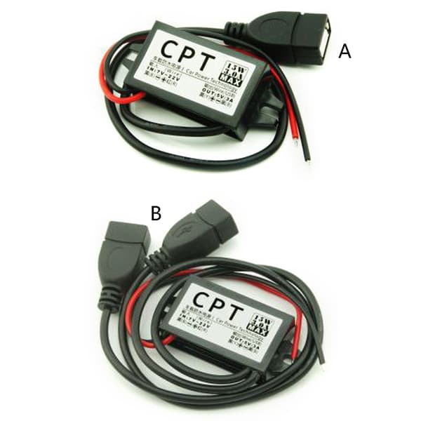 12V til USB 12V til 5V USB-adapter Jævnstrøm Bucking Convertermodul 3A 15W null - Dual USB