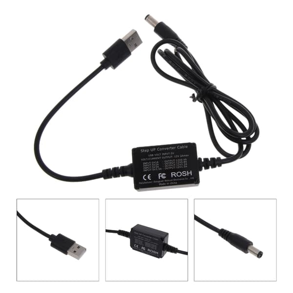 USB til DC5.5x2.1mm Strømregulator Opladningskabel Ledning Booster 5V til 12V Ledning