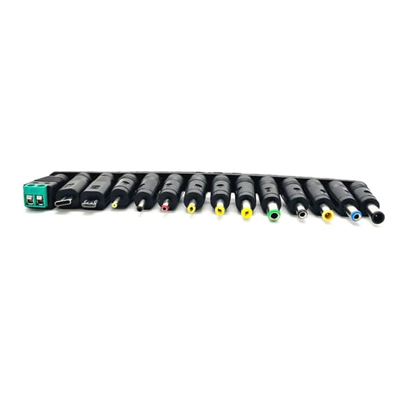 Bærbar strømadapter-sæt 14-i-1 universel 5.5x2.1mm strømadapter-spidsstik