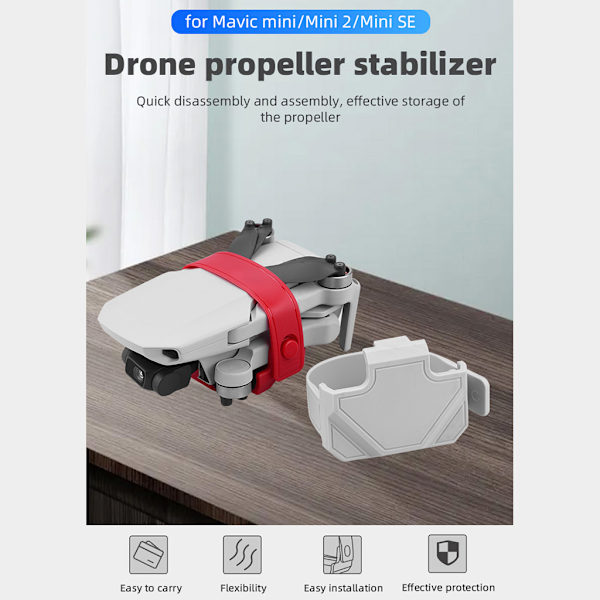 Drönarpropellerstabilisator Fixer Mount Base Propellerbladshållare Klämskydd för Mavic Mini 2/Mini/Mini SE Gray