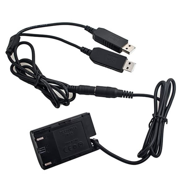 Dummy batteribytte DR-E6 dobbel USB ekstern batteriadapter for 7D 7D2 70D