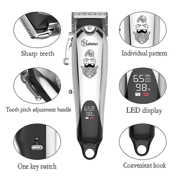 USB uppladdningsbar LCD-hårklippare för män