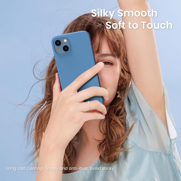 iPhone 13 Case, Liquid Silicone Case for 6.1 inch iPhone 13, Ultra-thin Case, Full Coverage Shockproof Protective Soft Case Blue