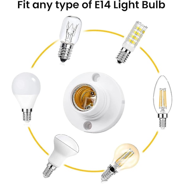 5-pak E14 Lampeholder, e14 Edison Skrue Lampeholder, Plast Taklampe Sokkel Crday Present