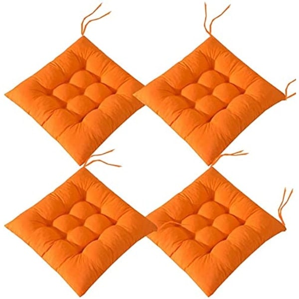 stk. Bløde Stolehynder, Stolehynder med Bånd, Stolehynder Spisestue til Have Terrasse Køkken Spisestue (40x40cm) orange